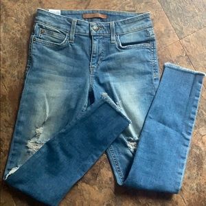 Joe’s Jeans denim distressed crop hem ankle skinny